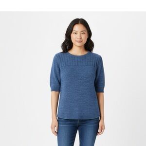 NWT Melissa Paige Blue Crew Neck Sweater